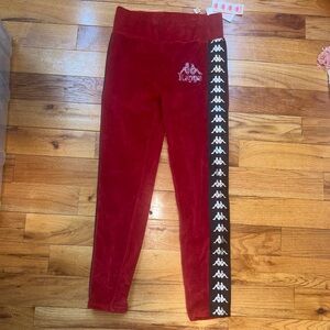 Kappa 222 Banda Stele Red Velour leggings